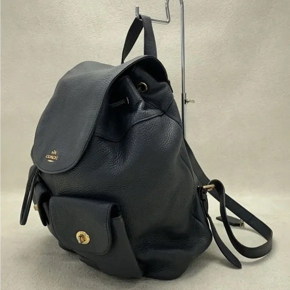 Coach Billie Black Pebble Leather Backpack - Picture 2 of 6